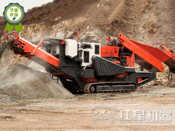 環(huán)保型流動性石子加工機現(xiàn)場